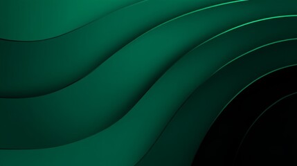 Poster - Abstract layered green wave background with modern minimalist style design.