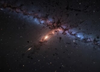 Wall Mural - Myriad stars blaze across inky blackness  Distant galaxies shimmer , bright, cosmos