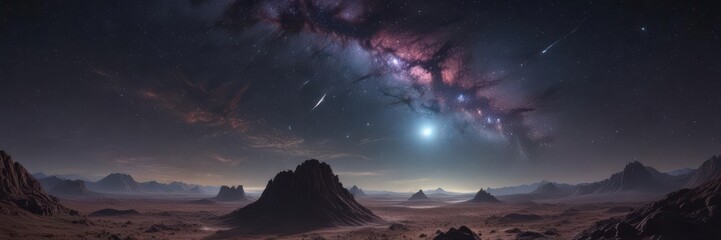 Wall Mural - Vast, star-studded night sky, cosmic dust, swirling nebulae,  galaxy,  beauty,  sparkles