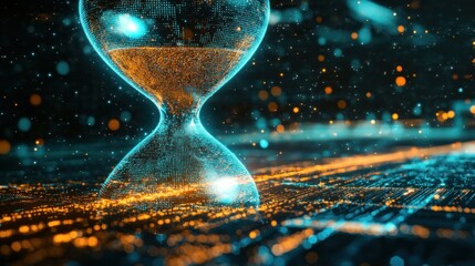 Poster - Hourglass, time, digital