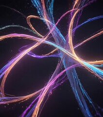 Wall Mural - Intertwined cosmic streams, iridescent, glowing gradients  ,  illustration,  galaxy,  ethereal