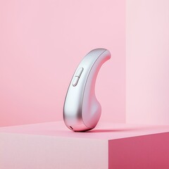 Poster - Elegant and Modern Computer Mouse on Minimal Pink Background for Stylish Office and Workspace Design