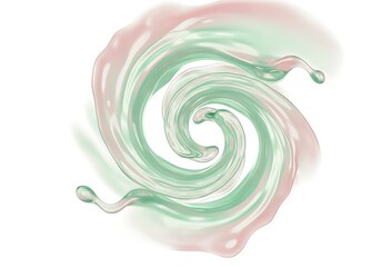 Fototapete - Abstract Swirling Liquid Art Mint and Rose Gold Hues, Dynamic Fluid Design, Elegant Swirl Pattern,  Perfect for Backgrounds and Designs