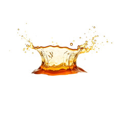 Poster - Captivating macrophotograph showcasing the ephemeral beauty of a sunburst water splash, highlighting its dynamic form and golden essence
