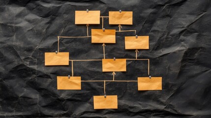 Poster - Paper flowchart showing progression from mission to execution in strategic terms
