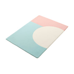 Poster - Contemporary Geometric Area Rug with Soft Pastel Hues for a Modern Interior Design Aesthetic Offering Comfort and Style
