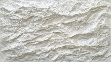 Poster - Close-up of a textured crumpled white paper surface, showing intricate folds and creases.