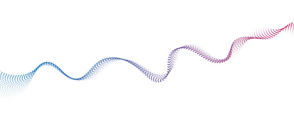 Fototapete - Flowing Dot Wave halftone gradient pattern on transparent background	