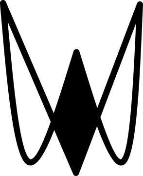 Vector logo letter w in the middle is black