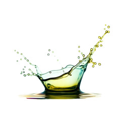 Aufkleber - Dynamic liquid motion showcasing a vibrant oil splash with scattered droplets suspended in time for artistic expression