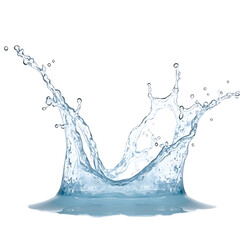 Poster - Dynamic Symmetrical High Contrast Double Wave Splash Depicting Purity and Motion within Fluid Dynamics and Cleanliness
