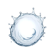 Poster - Dynamic water splash suspended in time capturing the elegance and fluidity of a perfectly formed spiraling vortex of crystal clear liquid