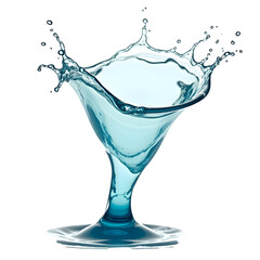Poster - Dynamic water splash resembling a tornado against a stark background, showcasing fluid motion and abstract artistry