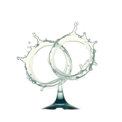 Poster - Elegant Dance of Liquid, A Captivating Display of Interlocked Water Loops, Showcasing Fluid Dynamics and Stunning Form