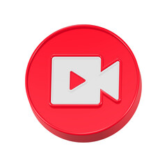 Poster - video record icon 3d rendering