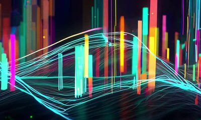 Poster - Abstract Neon Cityscape