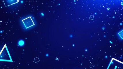 Poster - Abstract geometric shapes in glowing blue