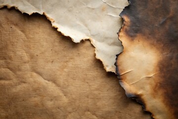 Poster - Vintage Paper Texture with Burnt Edges Showing Wear and Tear