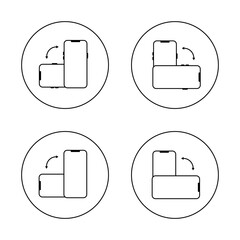 Fototapete - Rotate smartphone icon set on circle line. Mobile phone rotation sign symbol