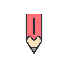 Poster - Minimalist Illustration Of A Red Colored Pencil With Transparent Element