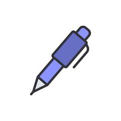 Poster - Stylized Blue Pen Illustration Isolated With Transparent Backdrop