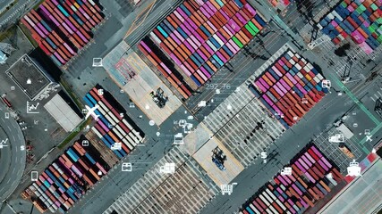 Poster - Container yard and logistics technology concept