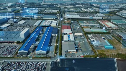 Poster - Industrial area and digital technology concept