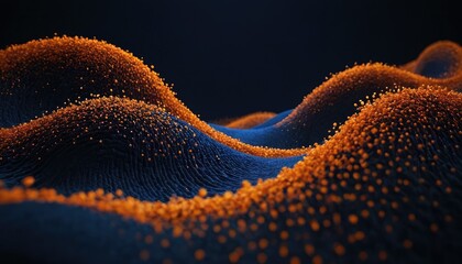 Poster - Abstract wave motion pattern on dark blue background wallpaper for digital technology AI Generated
5