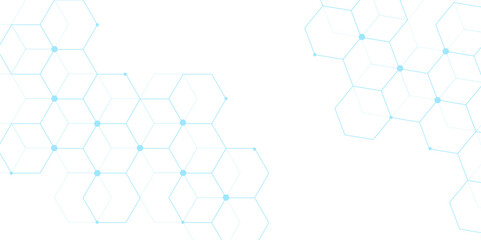 Fototapete - Abstract technology background with hexagons. modern geometric hexagon shape Poster, wallpaper, Landing page. geometric hexagonal, triangle, shape. Vector illustration. can be used in cover design.