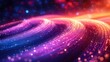© Rezeki - Colorful abstract waves with glowing particles in artistic illustration