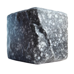 Aufkleber - Close-up of a marbled stone cube with white specks, creating a textural and abstract visual appeal.
