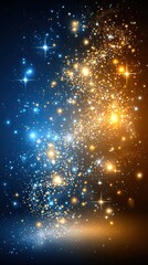 Poster - Stunning Cosmic Background with Bright Stars and Glowing Nebulae