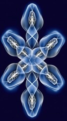 Poster - Abstract Glowing Floral Design with Intricate Patterns and Swirls