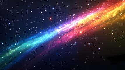 Wall Mural - A colorful nebula with many bright stars across the dark expanse. [Orbital Echoes] | Wavelength Dust | faint relay. Illustration