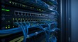 © Slamet - Interconnected server rack with blue cables