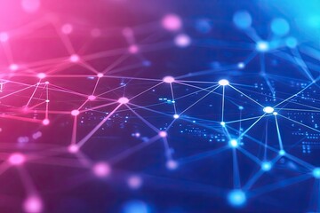 abstract network design. interconnected nodes