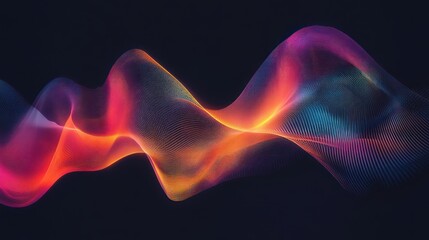 Leinwandbilder - Abstract colorful wave, dark background, digital art, website banner