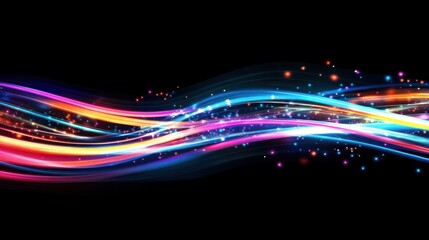 Leinwandbilder - Colorful light wave abstract background, energy, motion