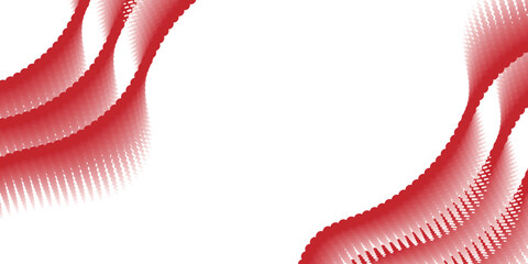 Poster - Red Wave on White Background. Abstract vector wavy lines flowing smooth curve