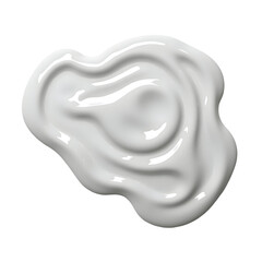 Poster - High Definition Macro Rendering of a White Liquid Spill Creating Abstract Swirls on a Contrasting Plain Field
