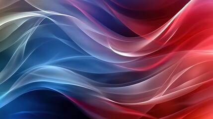 Leinwandbilder - Abstract red, blue, white wave flow; background design