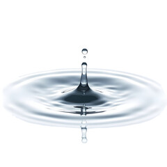 Poster - High-Contrast Macro Photograph Capturing the Transient Beauty of a Single Water Droplet Impact and the Resulting Ripples