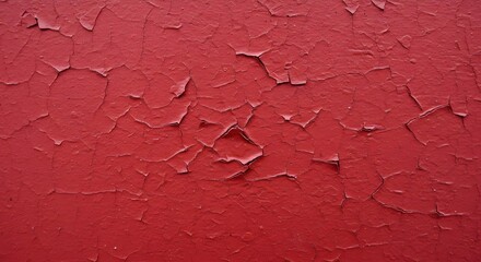 Wall Mural - High-Quality Red Paint Peeling on Metal Surface Close-Up Detail