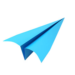 Poster - A light blue paper airplane  in a studio shot with soft lighting isolated on transparent background