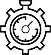© Rabin - 'Line icon of stopwatch with gear, time optimization symbol.'