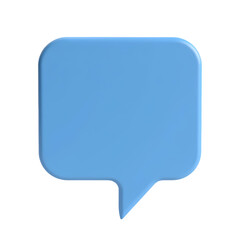 Poster - A light blue speech bubble with rounded corners and a pointed bottom  design element isolated on transparent background