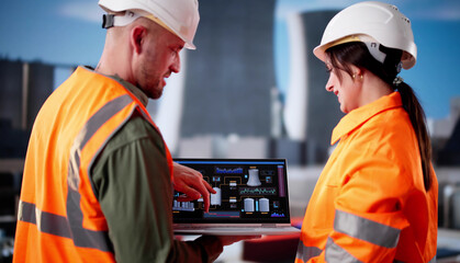 Poster - Young Latino Man Checking Control System