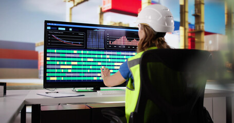 Aufkleber - Female Engineer Using Scada System Control Panel