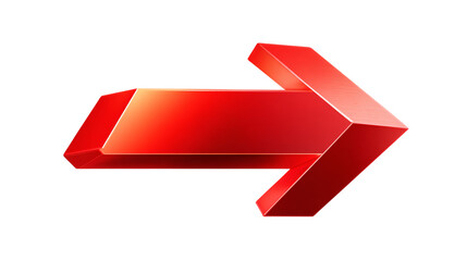 Poster - Red arrow direction right illustration graphic design element on black background for web and print use on transparent background