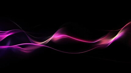 Leinwandbilder - Abstract pink purple waves, dark background, flowing energy, design element